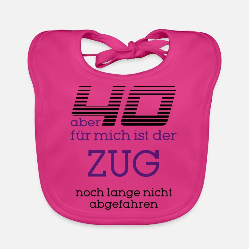 "40. Geburtstag - Zug" by Claudia-Moda Baby Bio-Lätzchen