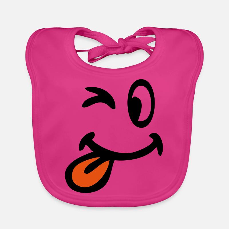 Wink smile pulls tongue Organic Baby Bibs