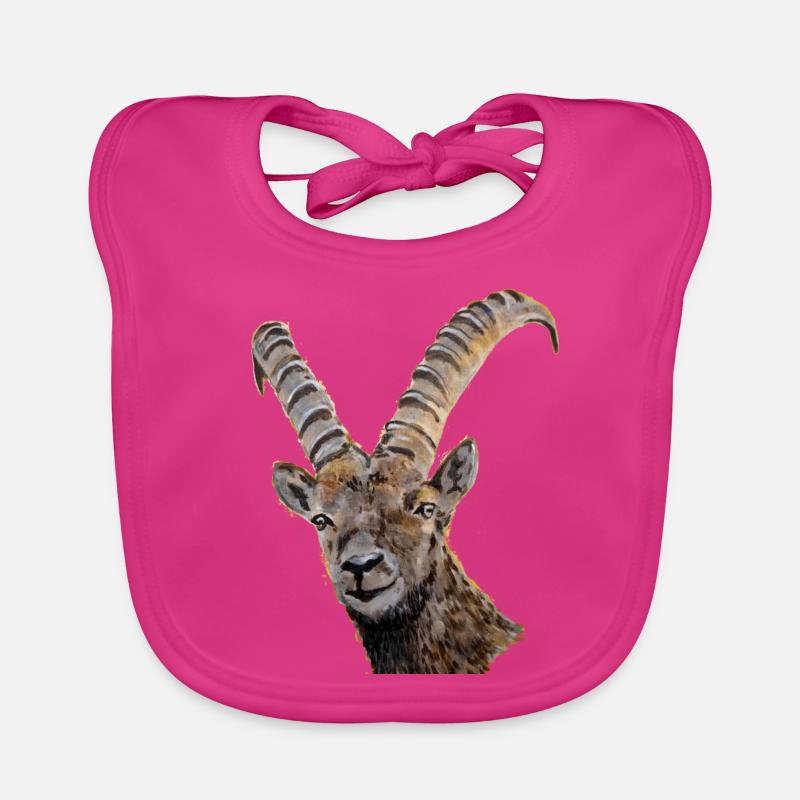 Scherenschnitt Tier Portrait Tierzeichen Steinbock Baby Bio-Lätzchen