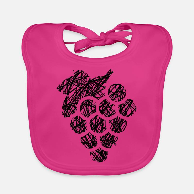 Grape Scribble Painted Black Idée cadeau Bavoir bio Bébé