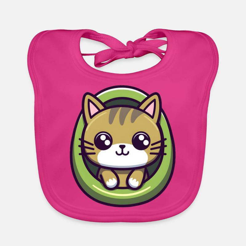 Kawaii Cat Design 1 Organic Baby Bibs