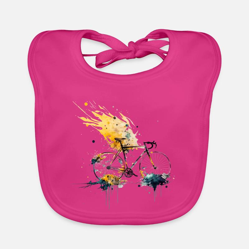 Water splash bicycle illustration Organic Baby Bibs