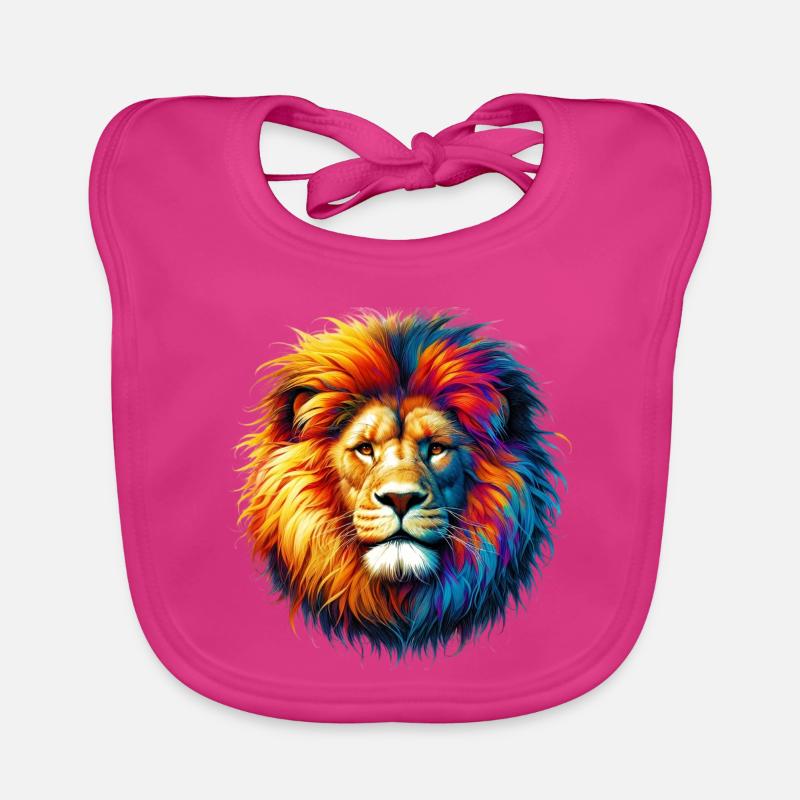 Löwe - Baby Bio-Lätzchen - Fuchsia
