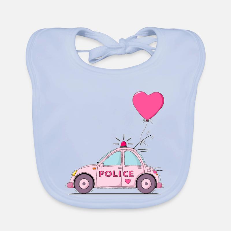 Police Herz Rosa Baby Bio-Lätzchen