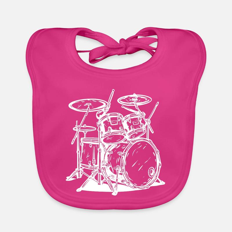 Drumkit Line Art Baby Bio-Lätzchen