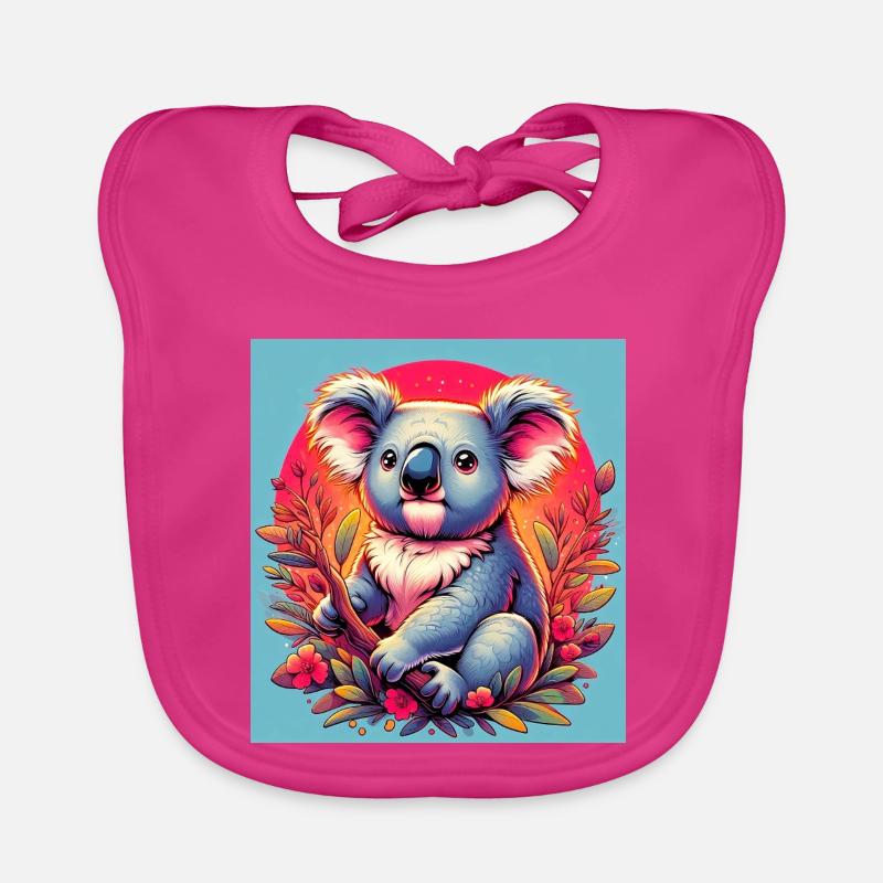 Koala - Baby Bio-Lätzchen - Fuchsia
