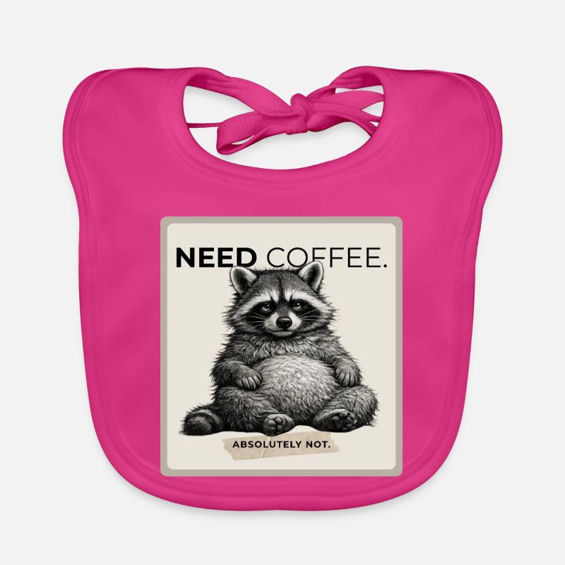 Need Coffee Lazy Raccoon Meme Baby Bio-Lätzchen