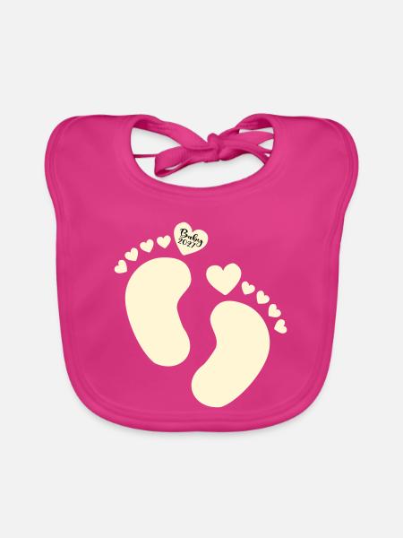 Geburt 2027 Babyfüße - Baby Bio-Lätzchen - Fuchsia
