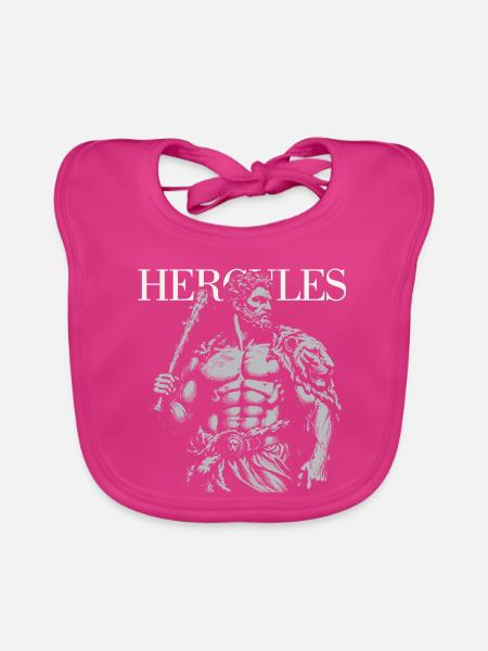 Herkules' mythische Stärke-Silhouette - Baby Bio-Lätzchen - Fuchsia - Vorne