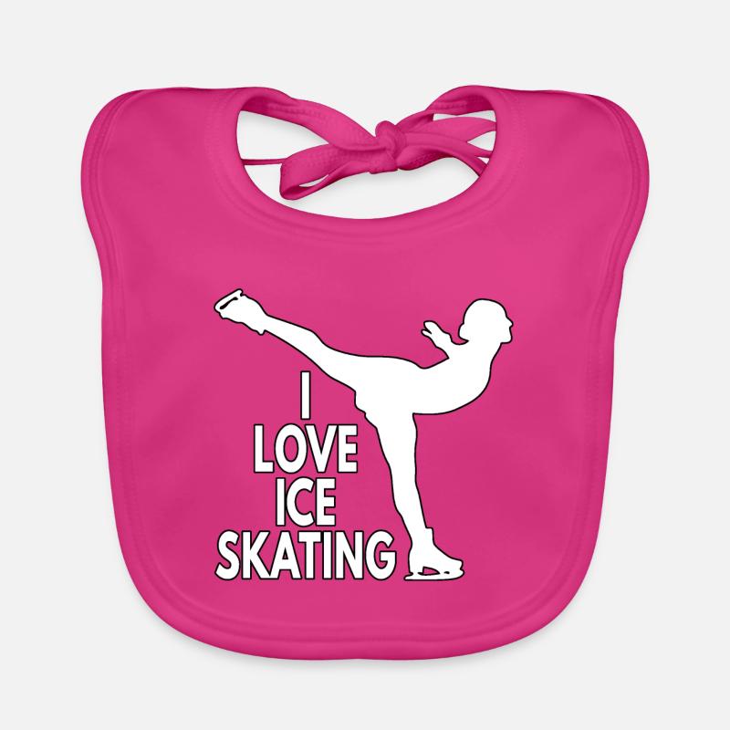 J’ADORE LE PATINAGE SUR GLACE Bavoir bio Bébé