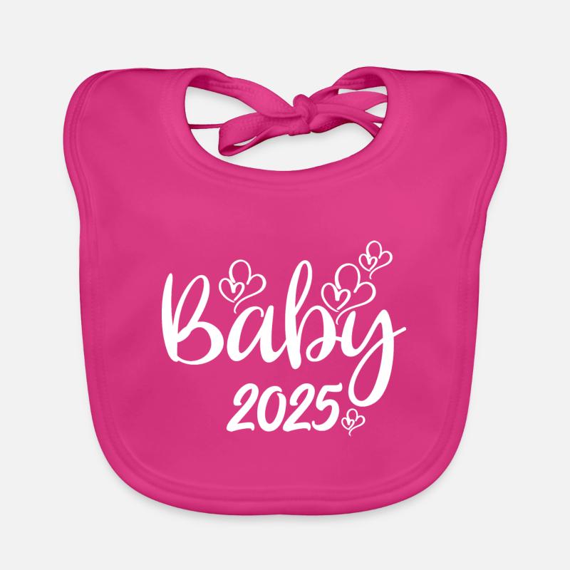 Bébé 2025 Grossesse annonce la naissance du bébé - Bavoir bio Bébé - fuchsia
