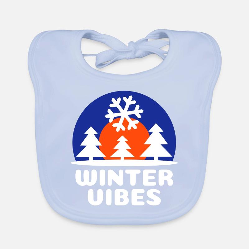 Ambiance hivernale (soleil, voûte céleste, flocon de neige) Bavoir bio Bébé