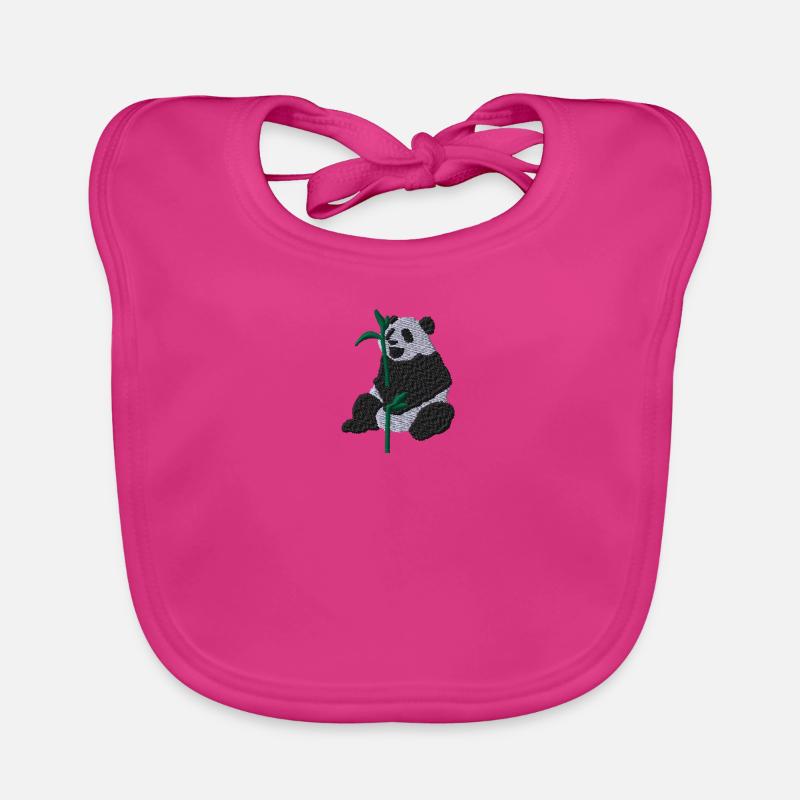 Panda - Bavoir bio Bébé - fuchsia