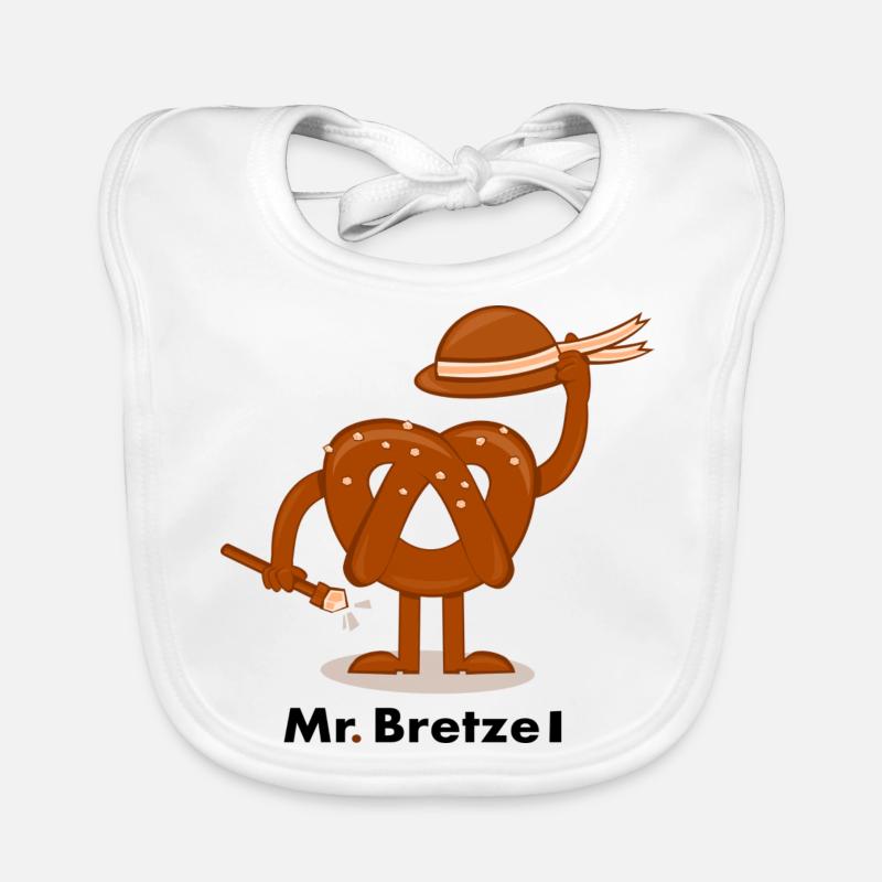 Herr Pretzel - Baby Bio-Lätzchen - Weiß