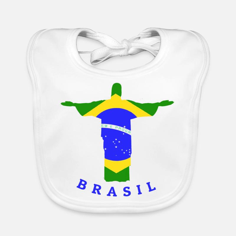 Statue de drapeau du Brésil Bavoir bio Bébé
