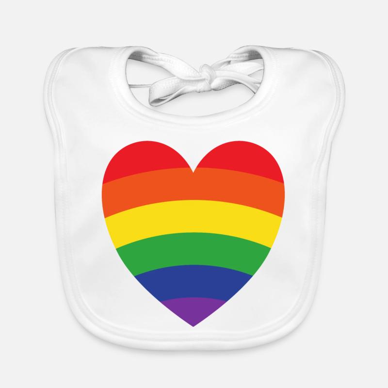 Regenbogenherz | LGBT | Geschenkidee Baby Bio-Lätzchen