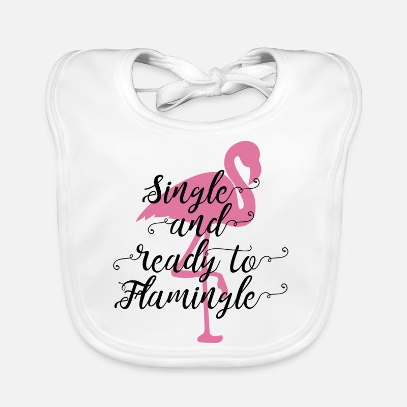 Flamingo Single Geschenk Spruch lustig pink Vogel Baby Bio-Lätzchen