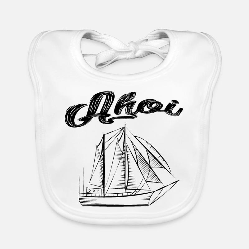 Ahoy ship sailor boat gift ocean Organic Baby Bibs