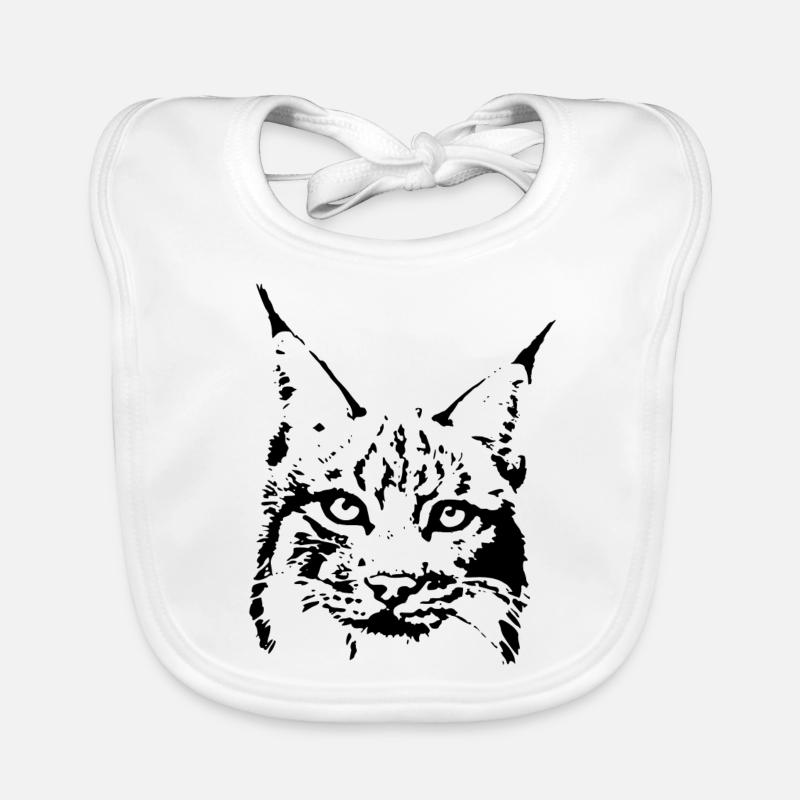 Chat Lynx chat sauvage - Bavoir bio Bébé - blanc