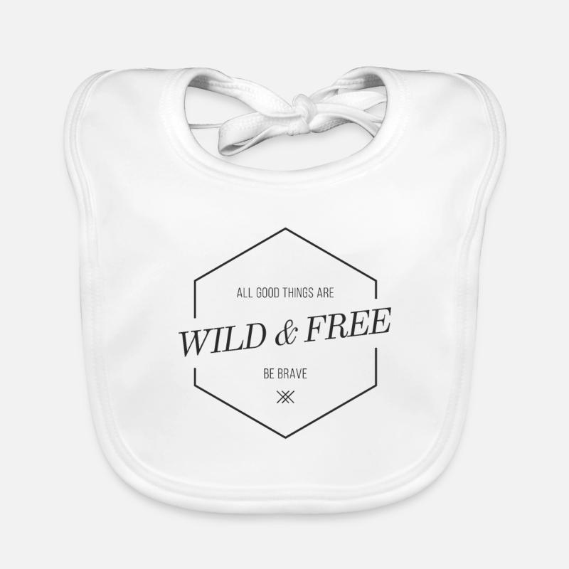 sauvage et libre - Bavoir bio Bébé - blanc