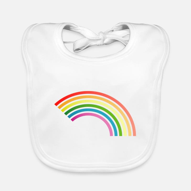 Arc en ciel coloré - Bavoir bio Bébé - blanc