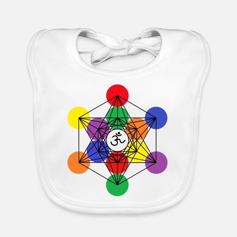 Cube de Métatron 1 - Bavoir bio Bébé - blanc
