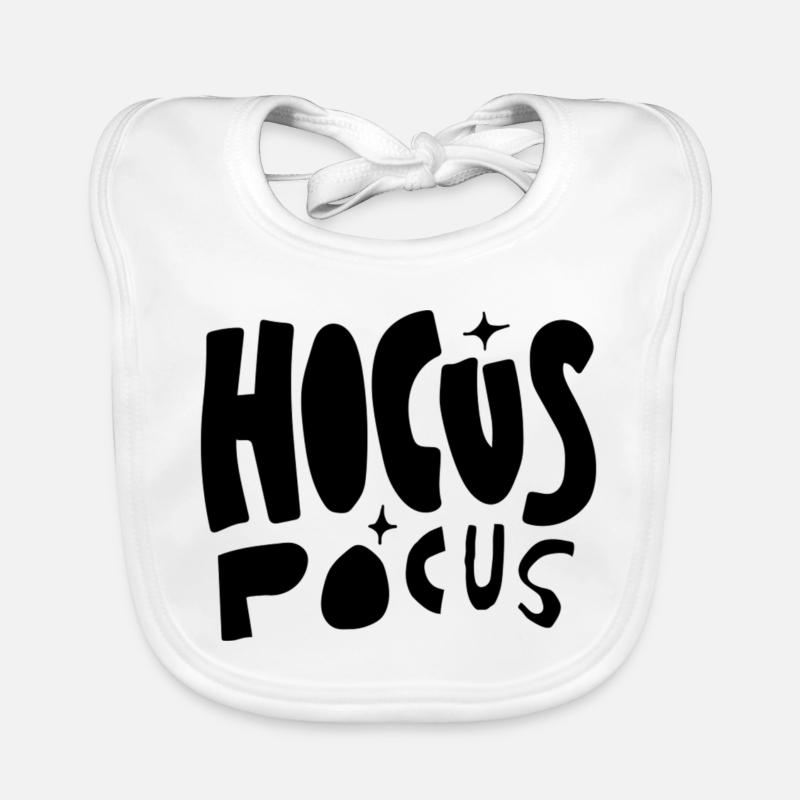 Hocus Pocus (schwarz) Baby Bio-Lätzchen