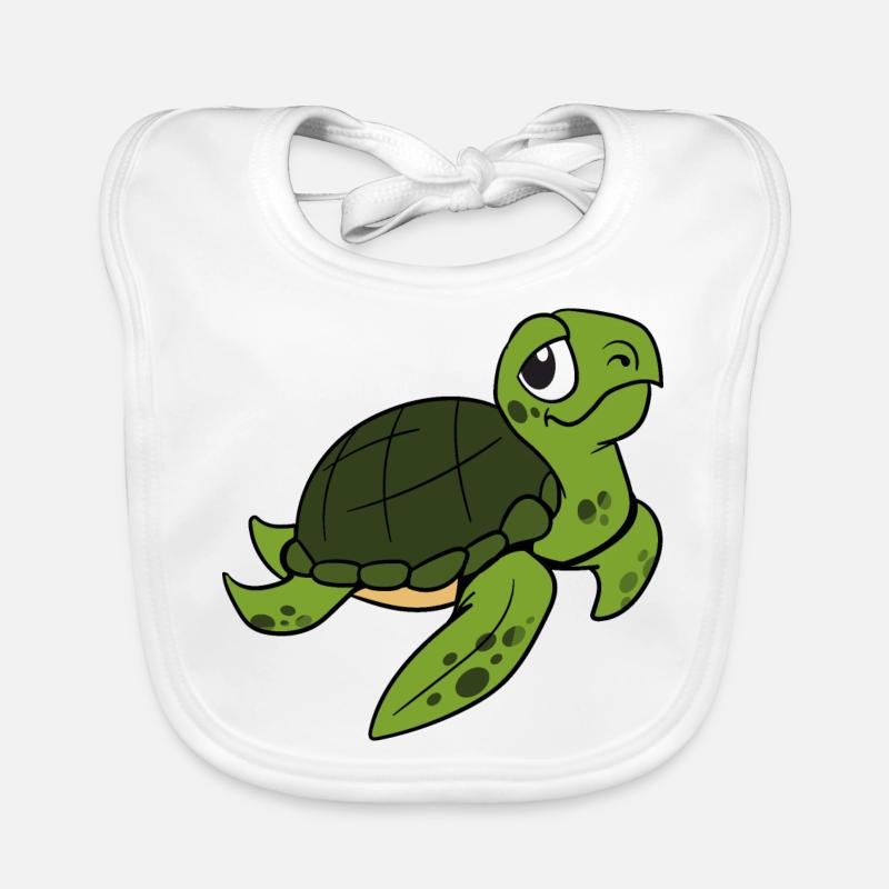 Lustige Niedliche Coole Schildkröte Baby Bio-Lätzchen