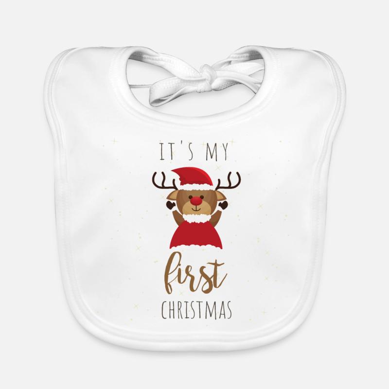 it's my first Christmas - Baby Bio-Lätzchen - Weiß
