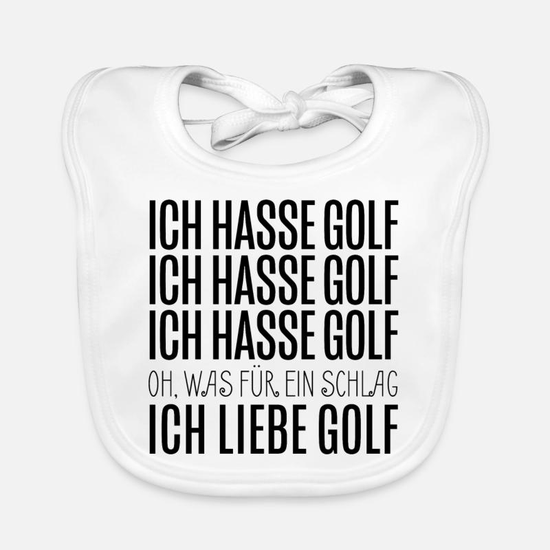 Ich hasse Golf - Ich liebe Golf - Golfer Geschenk Baby Bio-Lätzchen