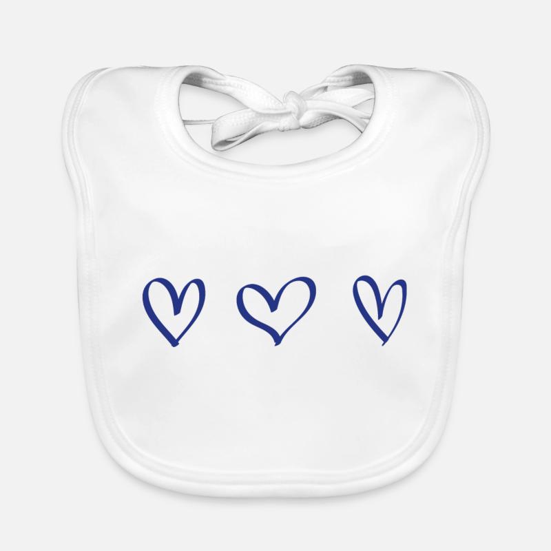 Herzen Geschenk Idee blau Baby Bio-Lätzchen
