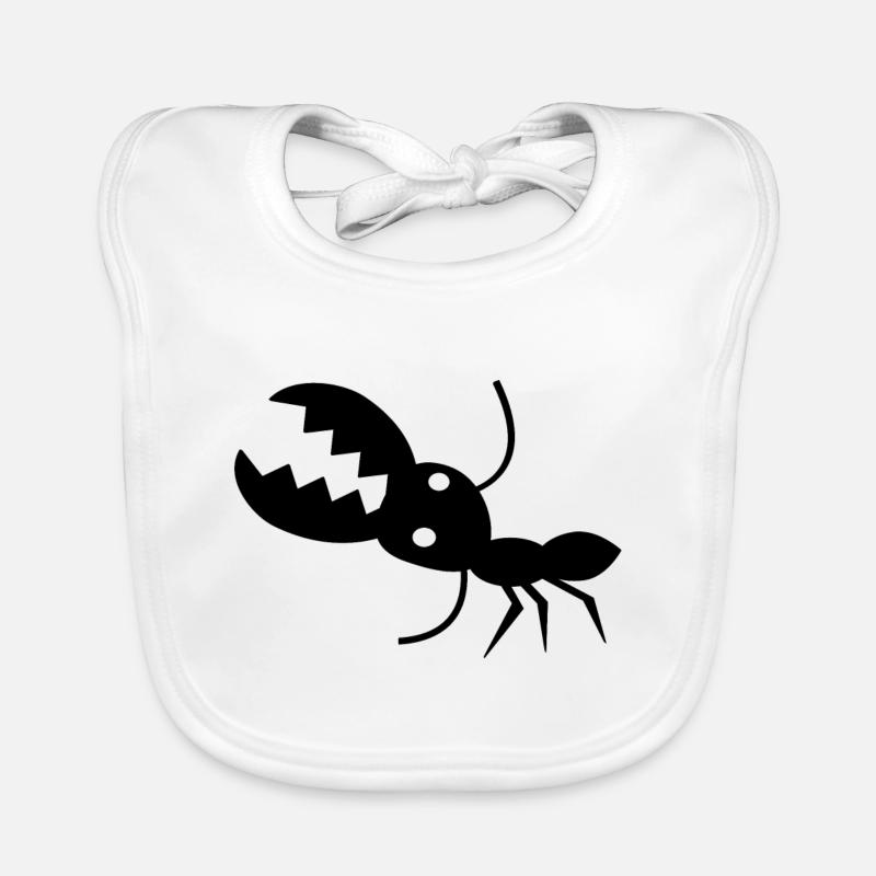 Fourmi fourmis FAN - Bavoir bio Bébé - blanc