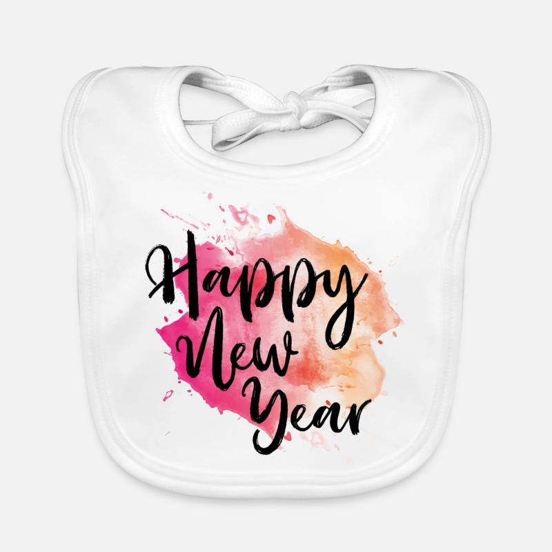 new Happy New Year Organic Baby Bibs