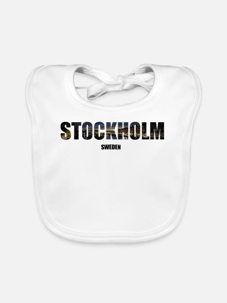 Stockholm Sweden - Baby Bio-Lätzchen - Weiß