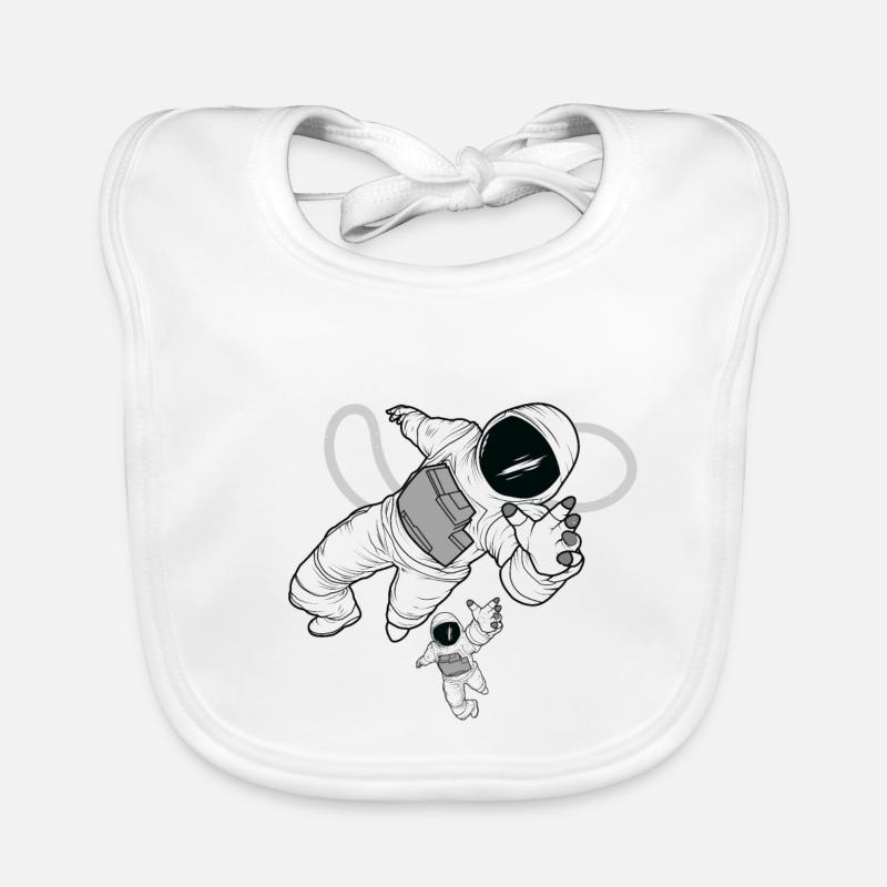 Space Man. Two Rocket Men In Cosmos. Astronaut. Organic Baby Bibs