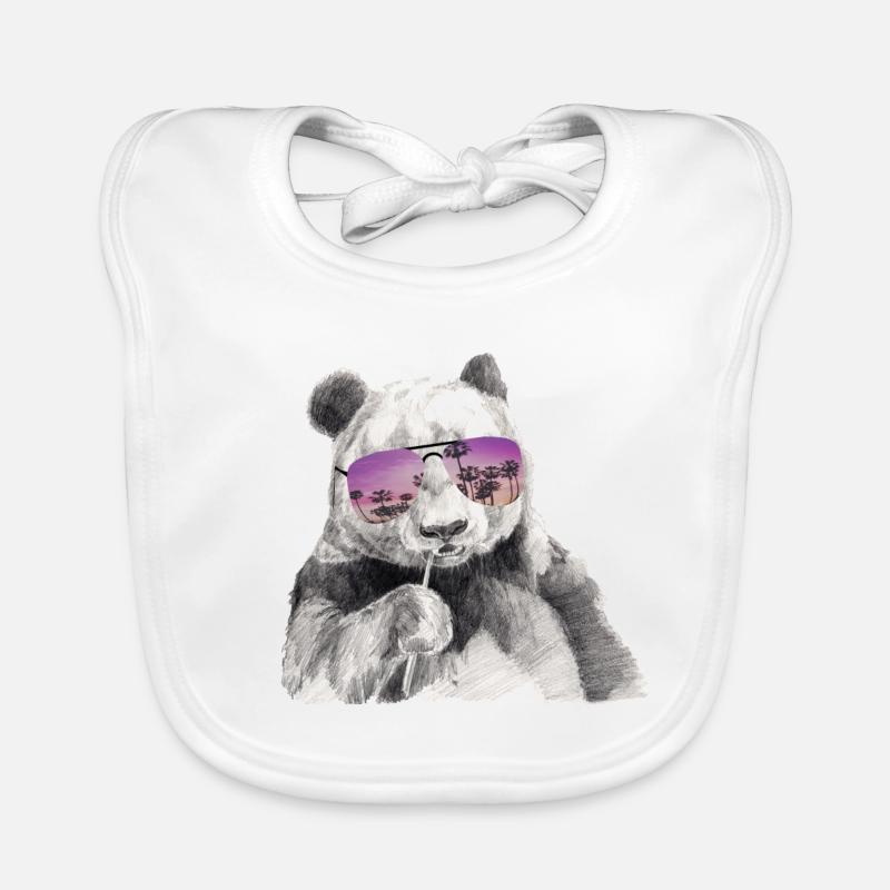 Panda cool Avec des lunettes de soleil Bavoir bio Bébé