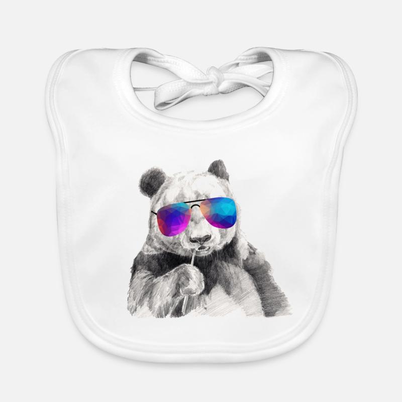 Panda cool Avec des lunettes de soleil Bavoir bio Bébé