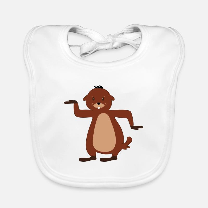 Marmot funny jumbled marmot Organic Baby Bibs