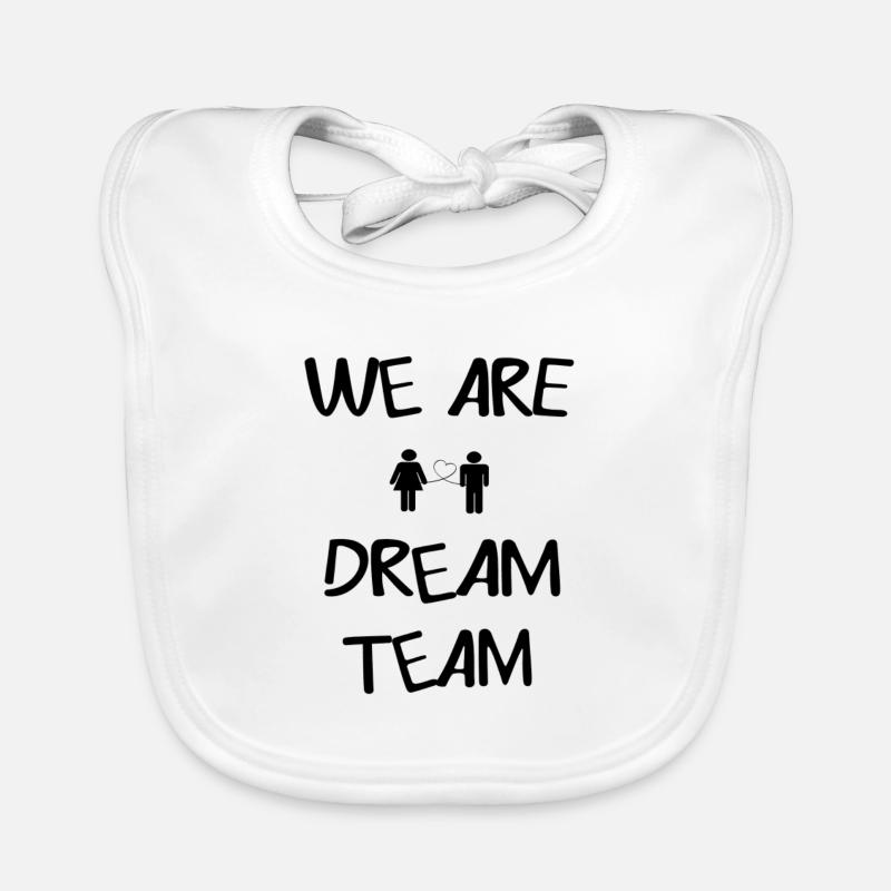 We are a Dreamteam#Wir sind ein Traumteam#Geschenk Baby Bio-Lätzchen