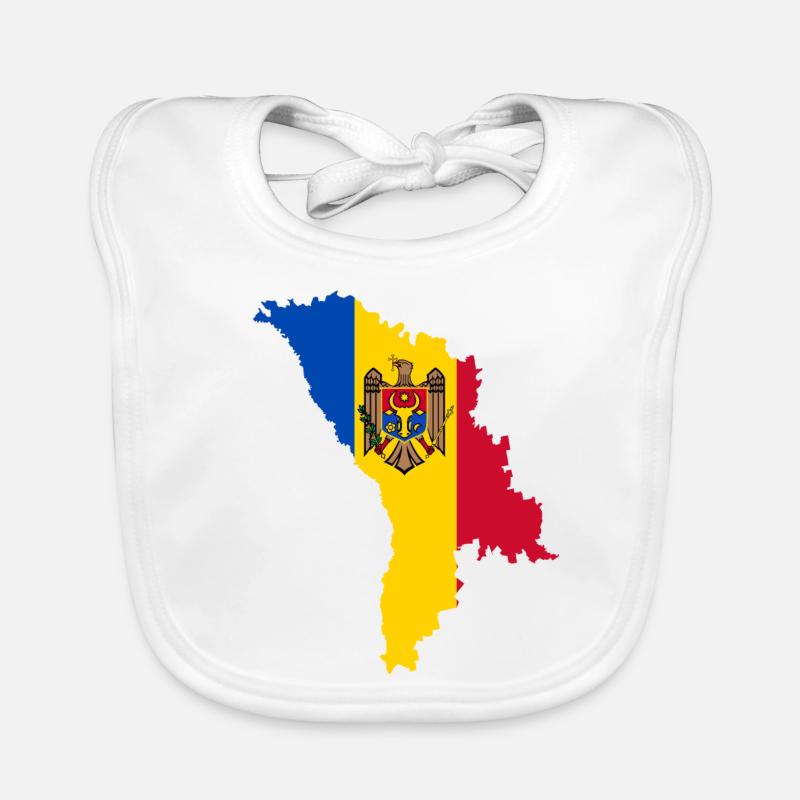 Moldova - Bavoir bio Bébé - blanc