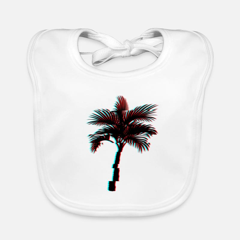 Palm Glitch Effect Organic Baby Bibs