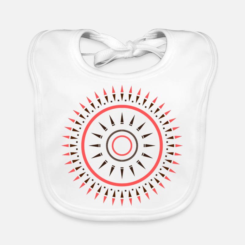 Ethno pattern earth tones coral Organic Baby Bibs