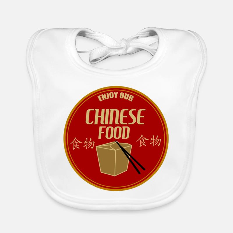 Chinesisch Essen - Baby Bio-Lätzchen - Weiß