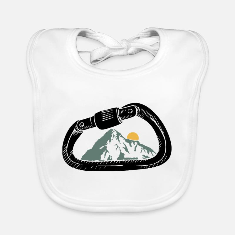 Klettern Berge Kletterer Shirt Spruch Geschenk - Baby Bio-Lätzchen - Weiß