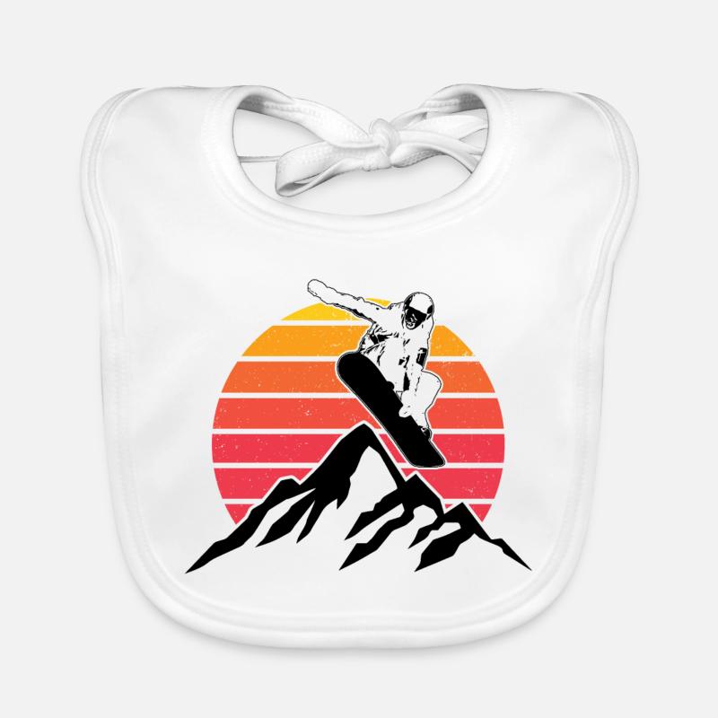 Snowboard Snowboarder Snowboarden Winter Geschenke - Baby Bio-Lätzchen - Weiß