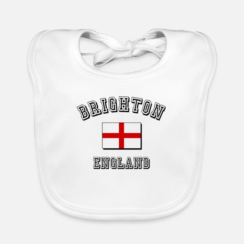 Brighton en Angleterre avec drapeau anglais Bavoir bio Bébé
