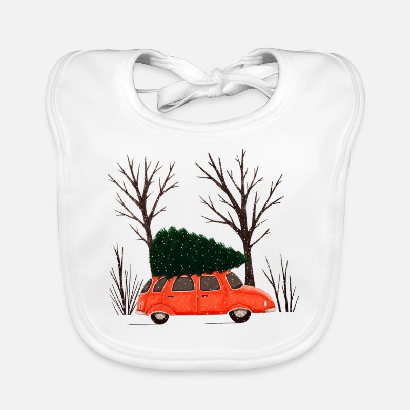 Driving Home For Christmas - Bavoir bio Bébé - blanc