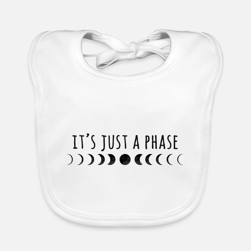 phases de lune - Bavoir bio Bébé - blanc