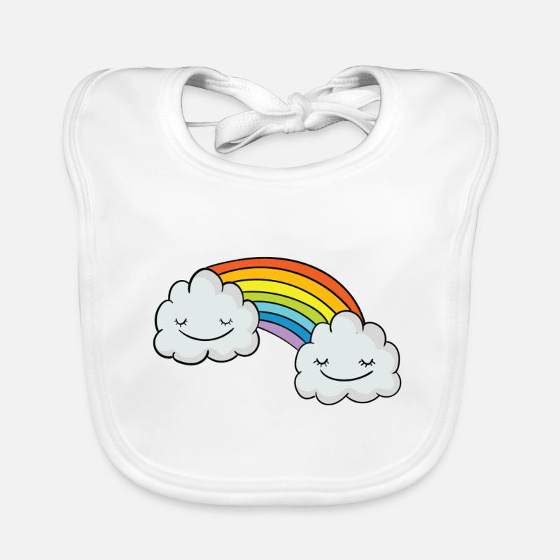 Regenbogen - Baby Bio-Lätzchen - Weiß
