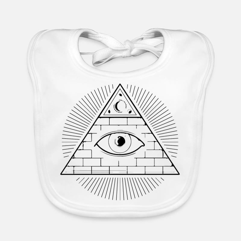 Pyramide de médaille de l'oeil maçon de la société secrète Illuminati Bavoir bio Bébé